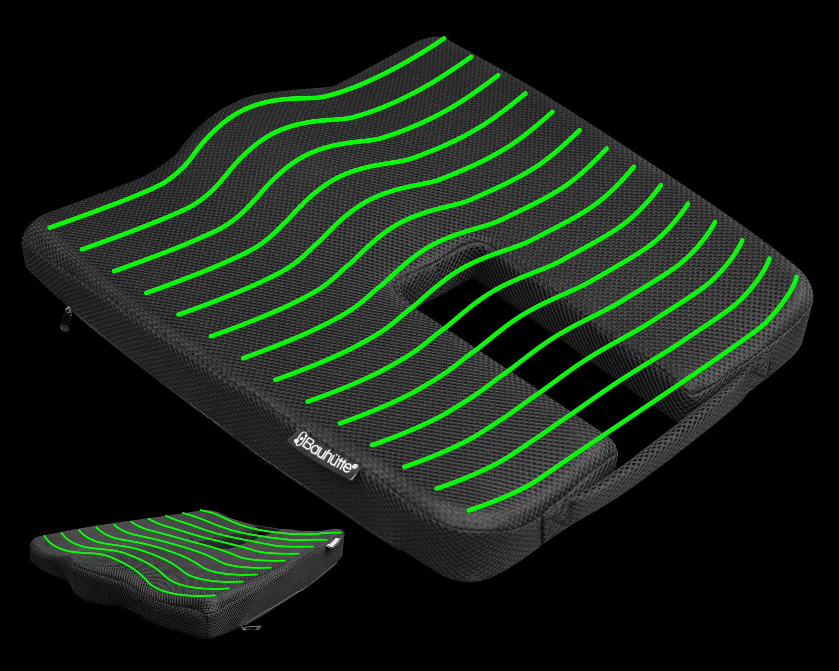 お尻~太ももに沿うような立体形状でフィット感を高め、骨盤を立たせた正しい姿勢をキープしやすくなっています。