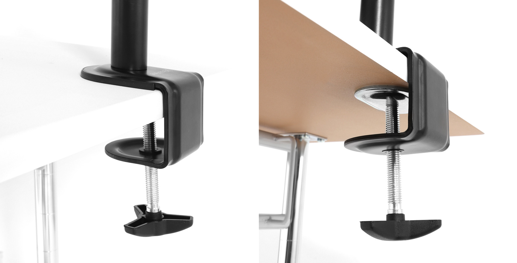 モニターアームをデスクに固定する