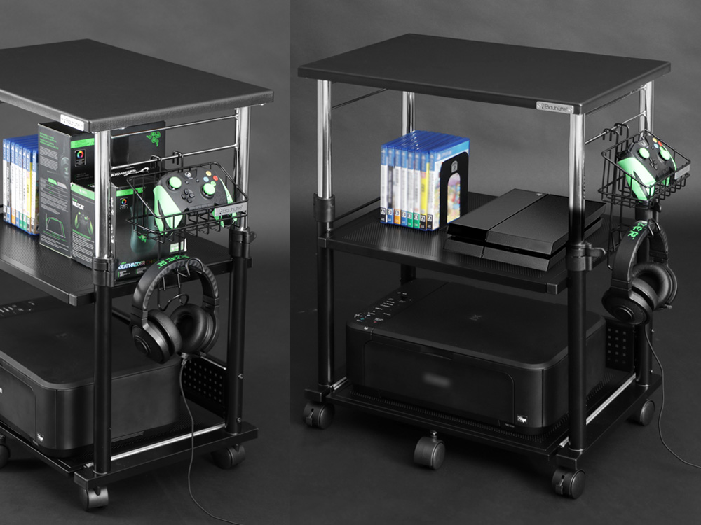 ⑩昇降式プリンター台を使ったゲーム機の収納アイデア