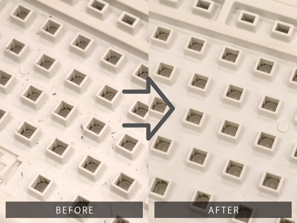 掃除前(BEFORE)と掃除後(AFTER)