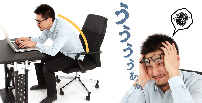 スタンディングデスクで「猫背」を防止