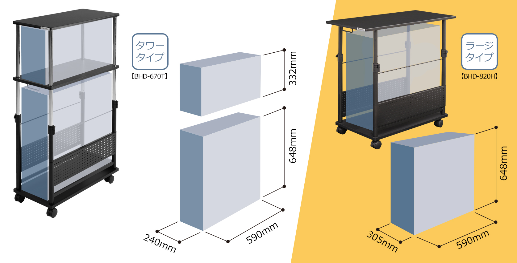 大型ゲーミングPCを格納できる