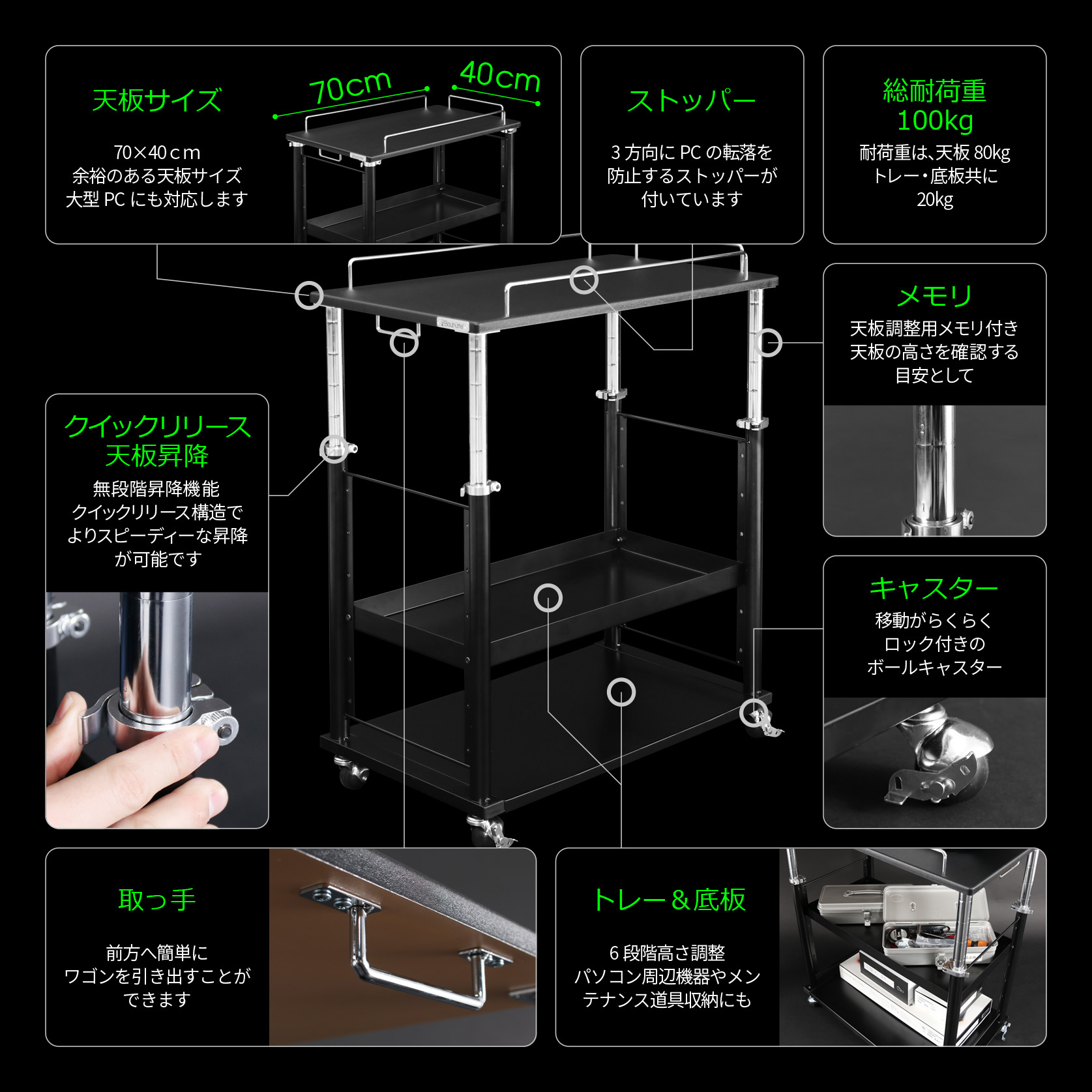 PCディスプレイワゴン BHS-700PC | Bauhütte®