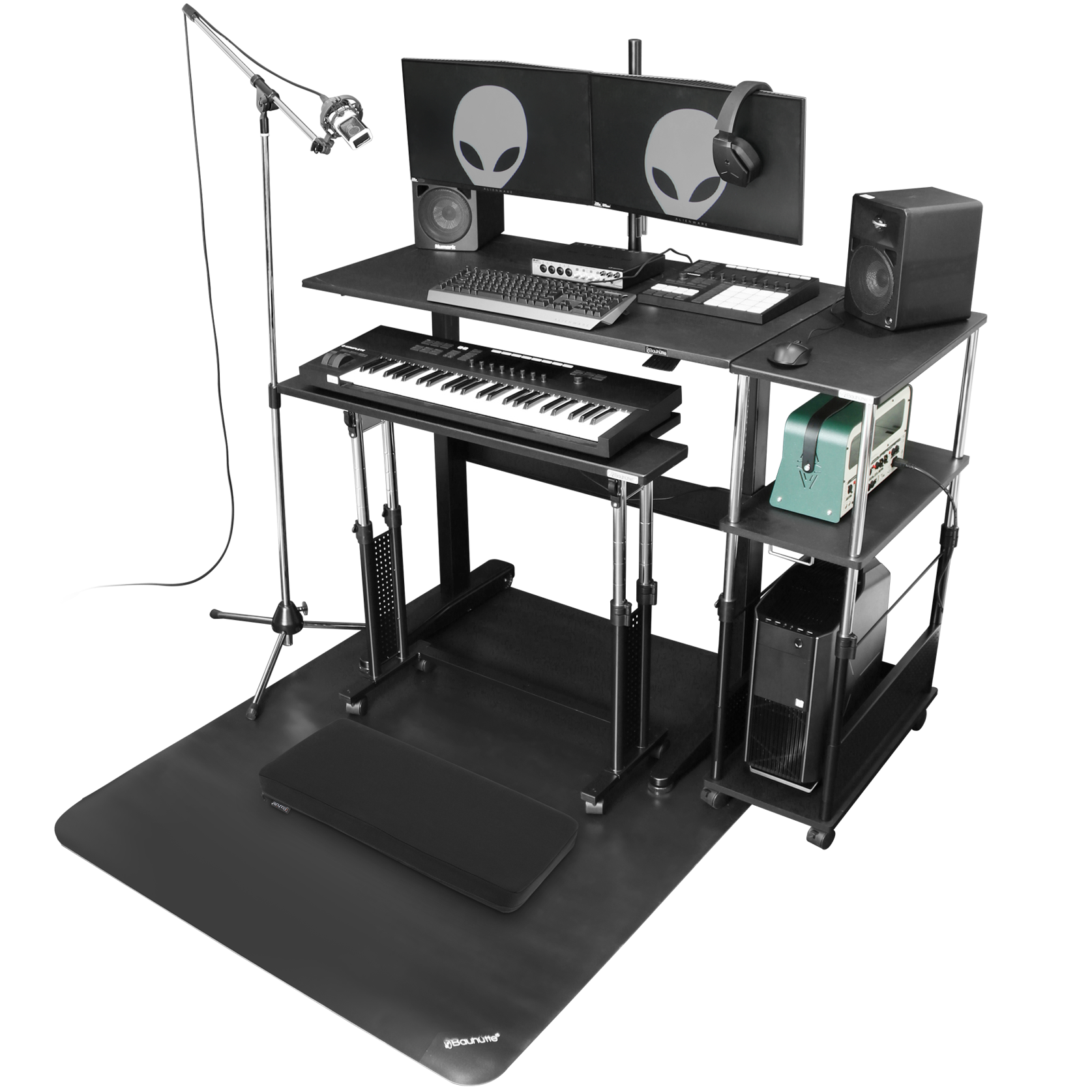 ✡ DTMデスク 電子ピアノ パソコン 幅160  ウォルナットニスピカピカ