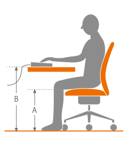 机の高さと椅子の座面の高さの関連性 Bauhutte