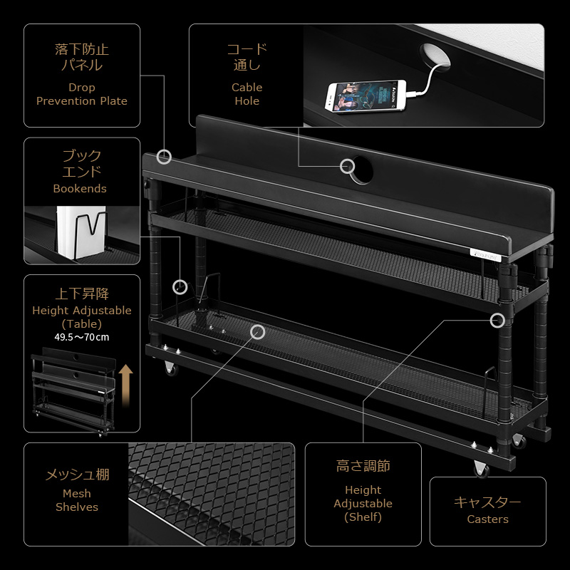 ② ヘッドボード / Adjustable Headboard