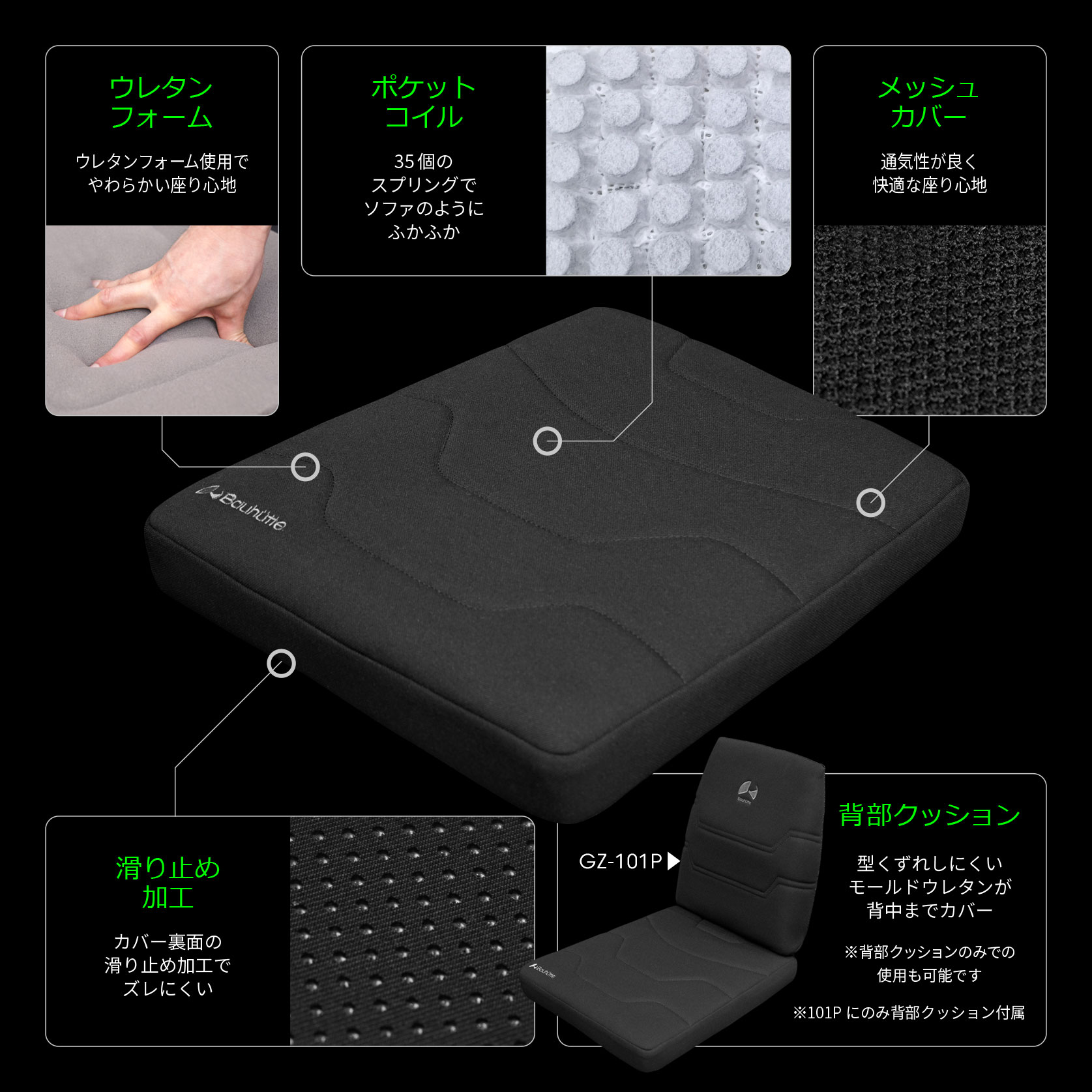 ゲーミング座布団P GZ-100P 機能まとめ