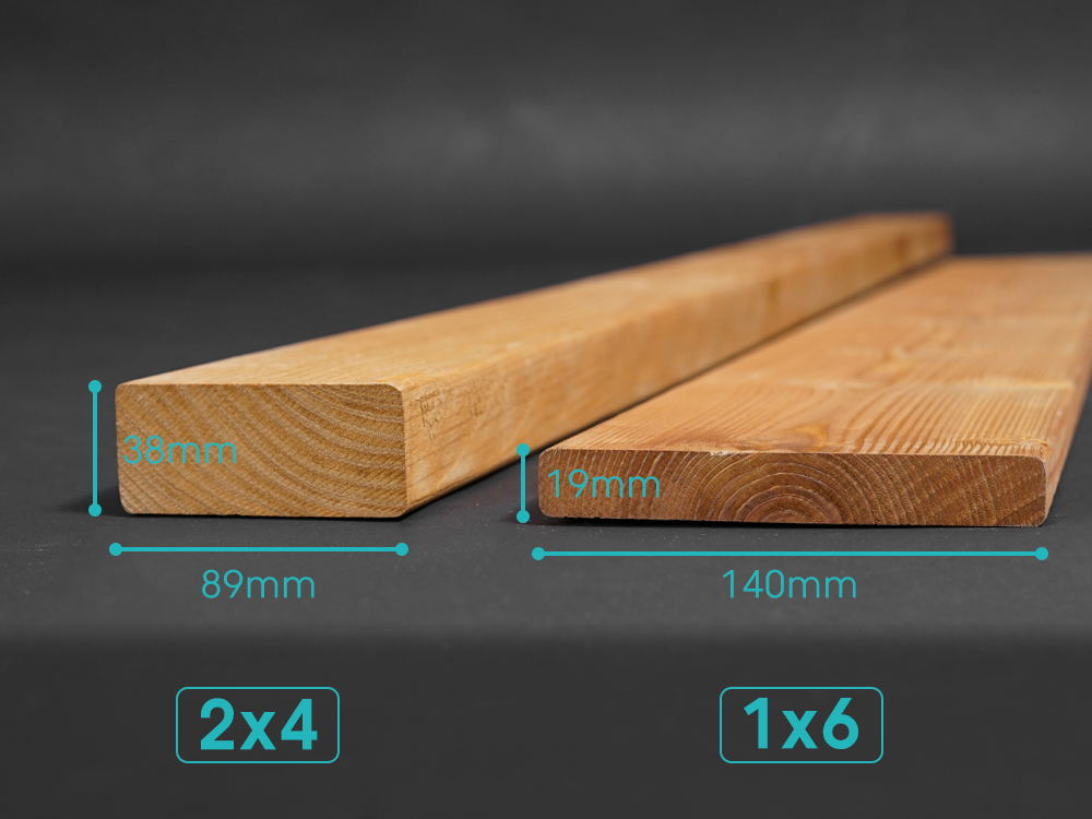 ① 使用する木材の規格を選びます。