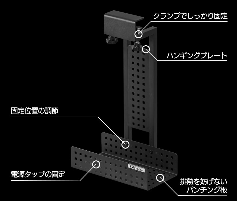 ゲーム機収納ラック デスク下タイプ BHS-330G 機能まとめ