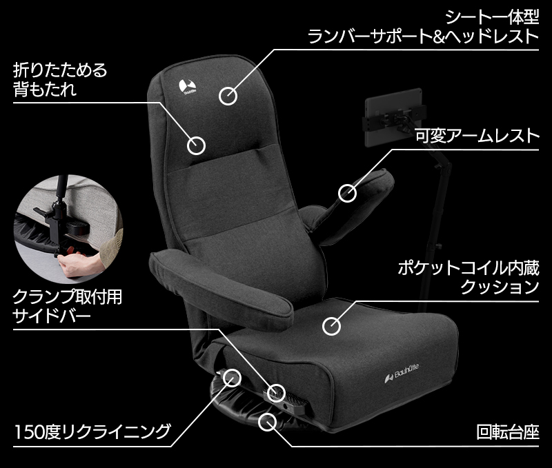 ゲーミング座椅子 「ハグポッド」 GX-250 機能まとめ