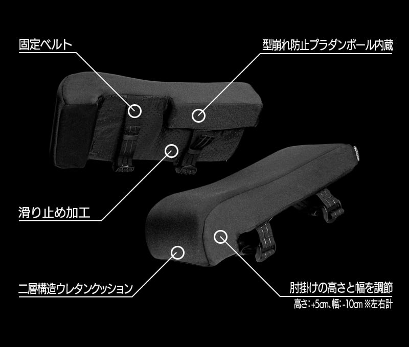 ひじ掛けクッション「ゲーミングアームクッション ワイド」  BAP-160H 機能まとめ