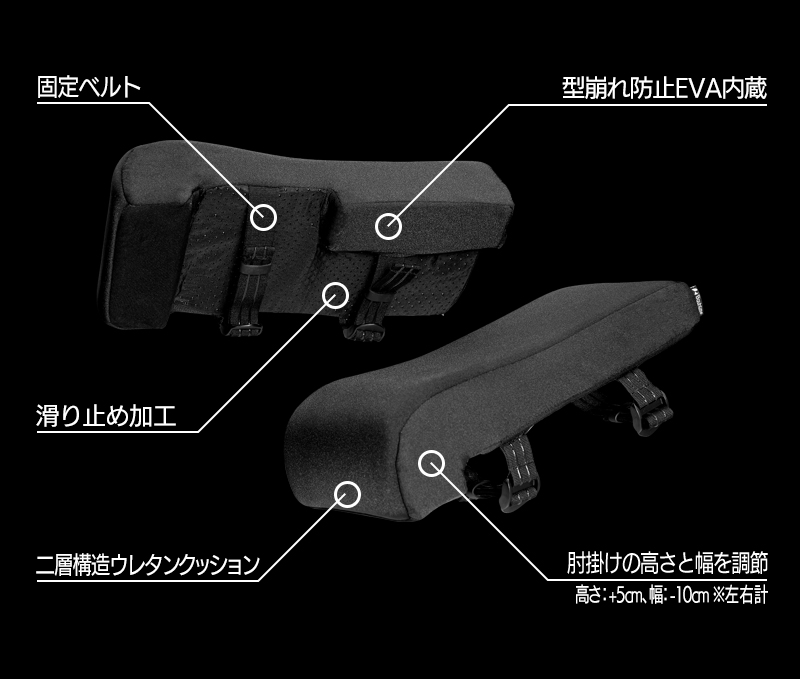 ひじ掛けクッション「ゲーミングアームクッション ワイド」  BAP-160H 機能まとめ
