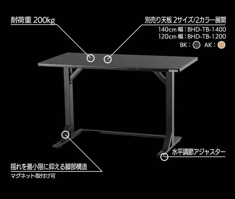 ゲーミングデスク『ステーブル・テーブル』 BHD-ST 機能まとめ