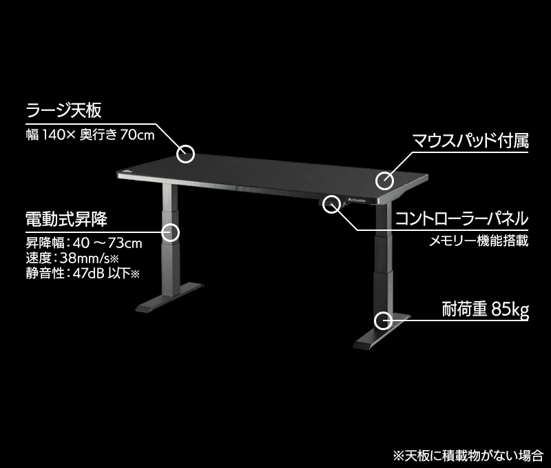 電動スーパーゲーミングデスク スーパーロー BHD-1400FAL 機能まとめ