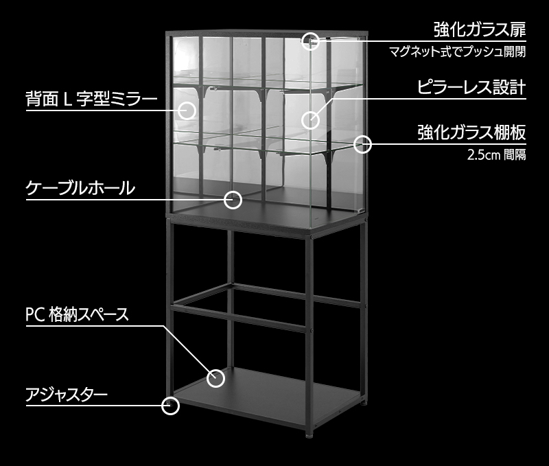 デスクサイドフィギュアラック BHS-600FR 機能まとめ