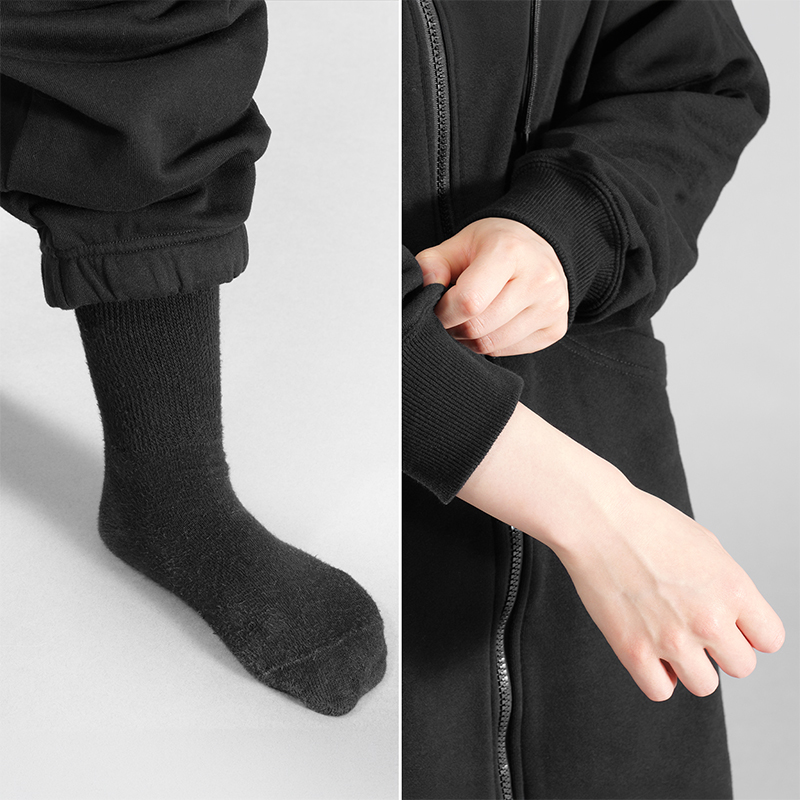 まくりやすい長めの裾・袖リブ