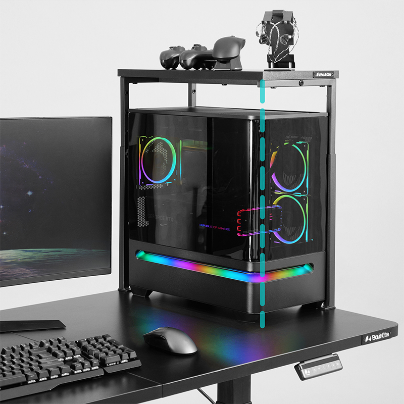 手元・ライティングを邪魔しない3本足構造